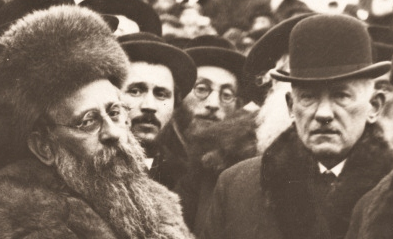  Starosta tarnowski Walenty Faliszek z Cadykiem cudotwórcą z Bobowej Ben Sion Halberstamem, 1934 rok